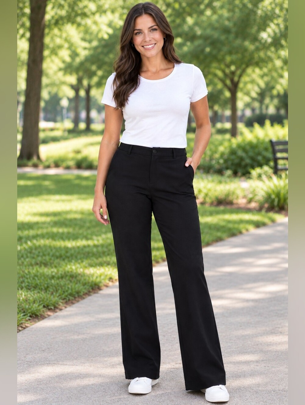 NWOT Curvy Edition Northern Reflections High Rise Black Ankle Trousers. Ladies 8